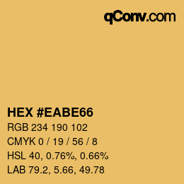 Color code: HEX #EABE66 | qconv.com
