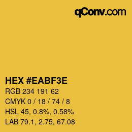 Color code: HEX #EABF3E | qconv.com
