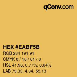 Farbcode: HEX #EABF5B | qconv.com