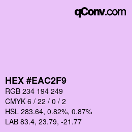 Color code: HEX #EAC2F9 | qconv.com