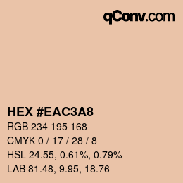 Color code: HEX #EAC3A8 | qconv.com