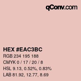 Color code: HEX #EAC3BC | qconv.com