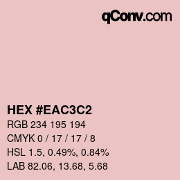 Color code: HEX #EAC3C2 | qconv.com