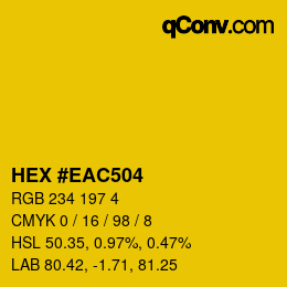 カラーコード: HEX #EAC504 | qconv.com
