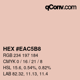 颜色代码: HEX #EAC5B8 | qconv.com