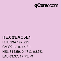 Color code: HEX #EAC5E1 | qconv.com