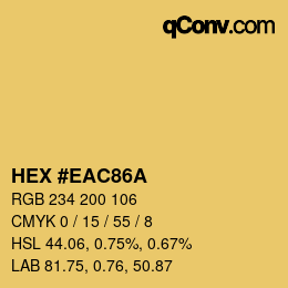 Farbcode: HEX #EAC86A | qconv.com