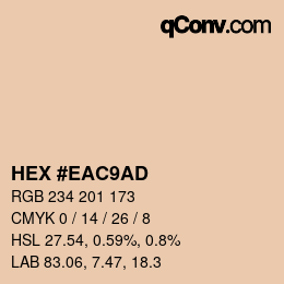 Color code: HEX #EAC9AD | qconv.com