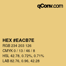 Color code: HEX #EACB7E | qconv.com