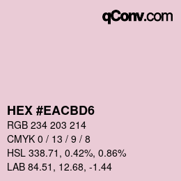 Color code: HEX #EACBD6 | qconv.com