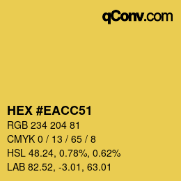 Farbcode: HEX #EACC51 | qconv.com