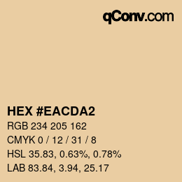 カラーコード: HEX #EACDA2 | qconv.com