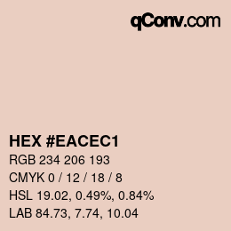 Color code: HEX #EACEC1 | qconv.com