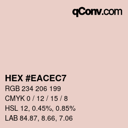 Color code: HEX #EACEC7 | qconv.com