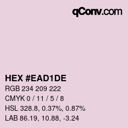 Farbcode: HEX #EAD1DE | qconv.com