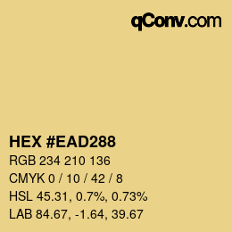 Farbcode: HEX #EAD288 | qconv.com