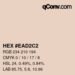 Color code: HEX #EAD2C2 | qconv.com