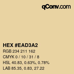 カラーコード: HEX #EAD3A2 | qconv.com