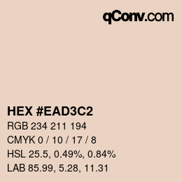 Color code: HEX #EAD3C2 | qconv.com