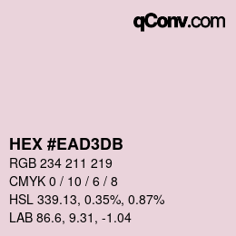 カラーコード: HEX #EAD3DB | qconv.com