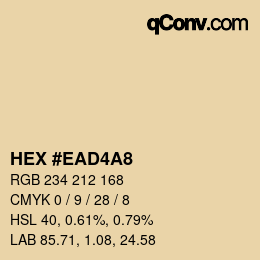 Color code: HEX #EAD4A8 | qconv.com