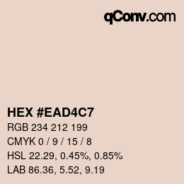 Color code: HEX #EAD4C7 | qconv.com