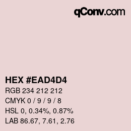 颜色代码: HEX #EAD4D4 | qconv.com