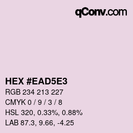 Color code: HEX #EAD5E3 | qconv.com