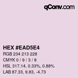 カラーコード: HEX #EAD5E4 | qconv.com