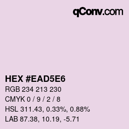 Farbcode: HEX #EAD5E6 | qconv.com