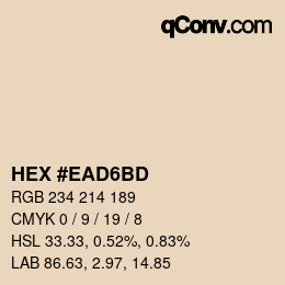 Color code: HEX #EAD6BD | qconv.com