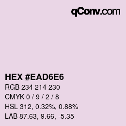 Farbcode: HEX #EAD6E6 | qconv.com