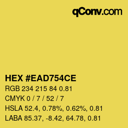 Farbcode: HEX #EAD754CE | qconv.com