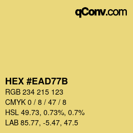 颜色代码: HEX #EAD77B | qconv.com