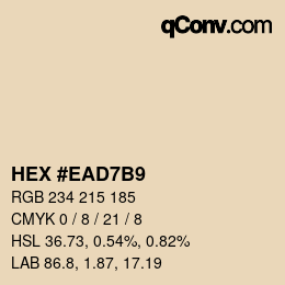 カラーコード: HEX #EAD7B9 | qconv.com