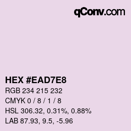 Código de color: HEX #EAD7E8 | qconv.com
