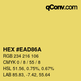 Color code: HEX #EAD86A | qconv.com