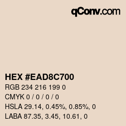 Color code: HEX #EAD8C700 | qconv.com