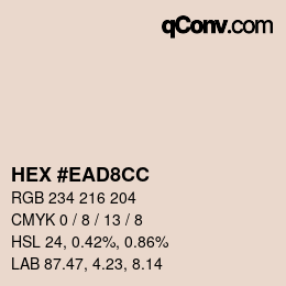 Color code: HEX #EAD8CC | qconv.com