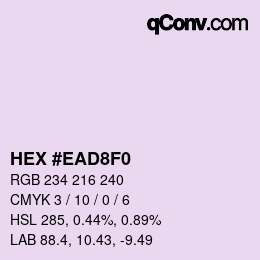 カラーコード: HEX #EAD8F0 | qconv.com