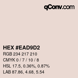 Code couleur: HEX #EAD9D2 | qconv.com