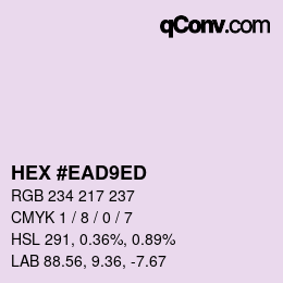 Color code: HEX #EAD9ED | qconv.com