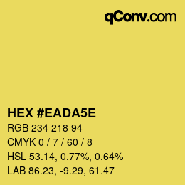 カラーコード: HEX #EADA5E | qconv.com