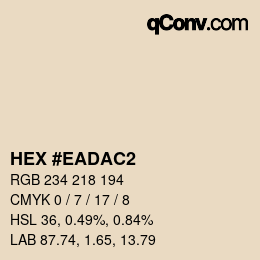 Color code: HEX #EADAC2 | qconv.com