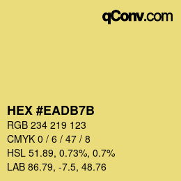 カラーコード: HEX #EADB7B | qconv.com