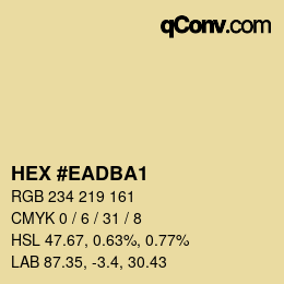 Color code: HEX #EADBA1 | qconv.com