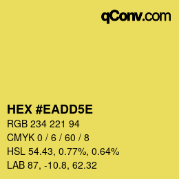 カラーコード: HEX #EADD5E | qconv.com