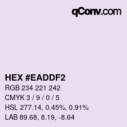 Color code: HEX #EADDF2 | qconv.com