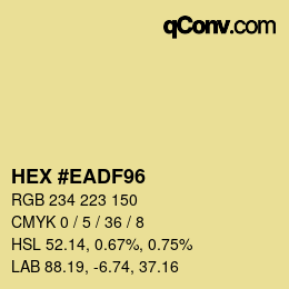 颜色代码: HEX #EADF96 | qconv.com