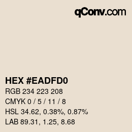 カラーコード: HEX #EADFD0 | qconv.com